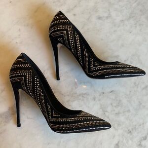 Aldo black rhinestone heels